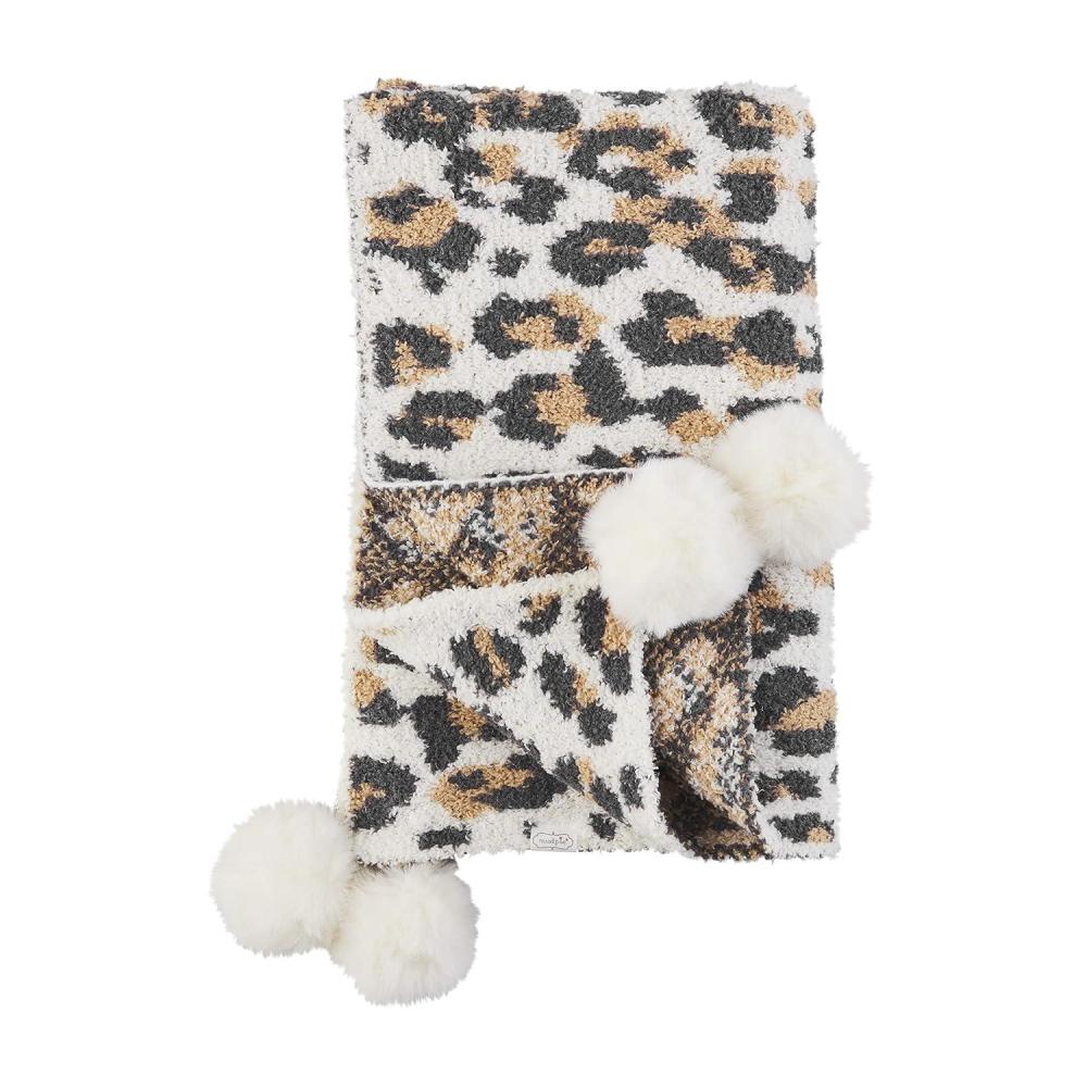 imageMud Pie Childrens Nursery Chenille Blanket Leopard 34quot x 28quot