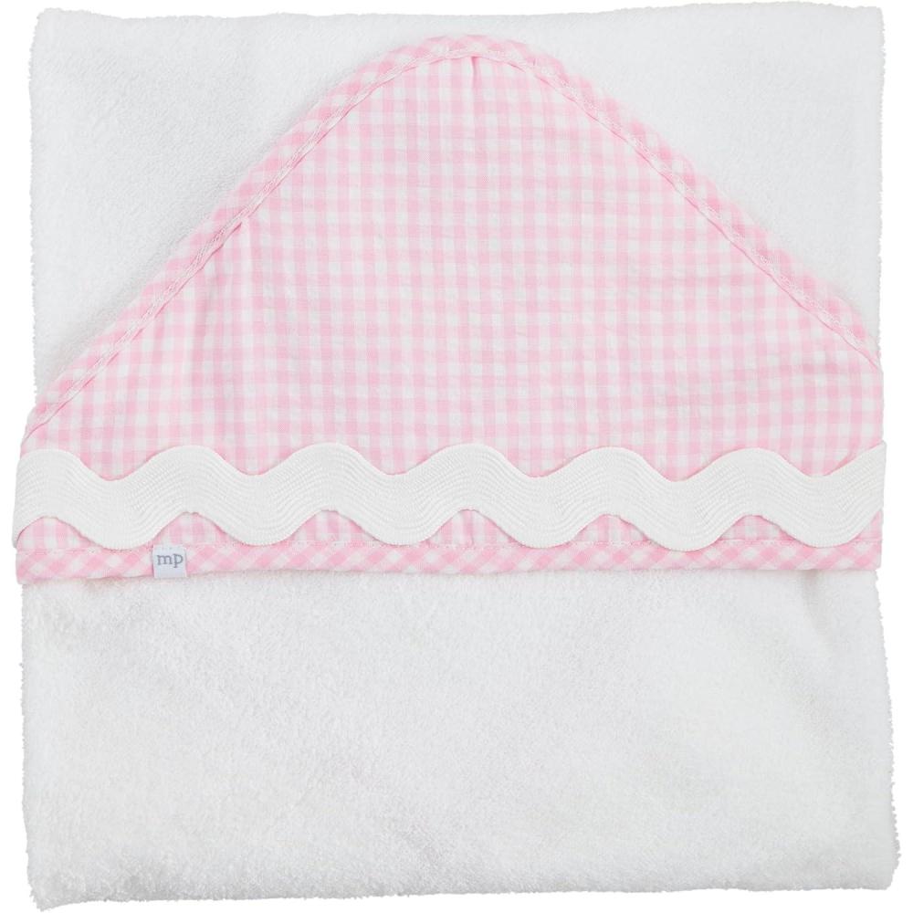 imageMud Pie Childrens Pink Gingham Hooded Towel