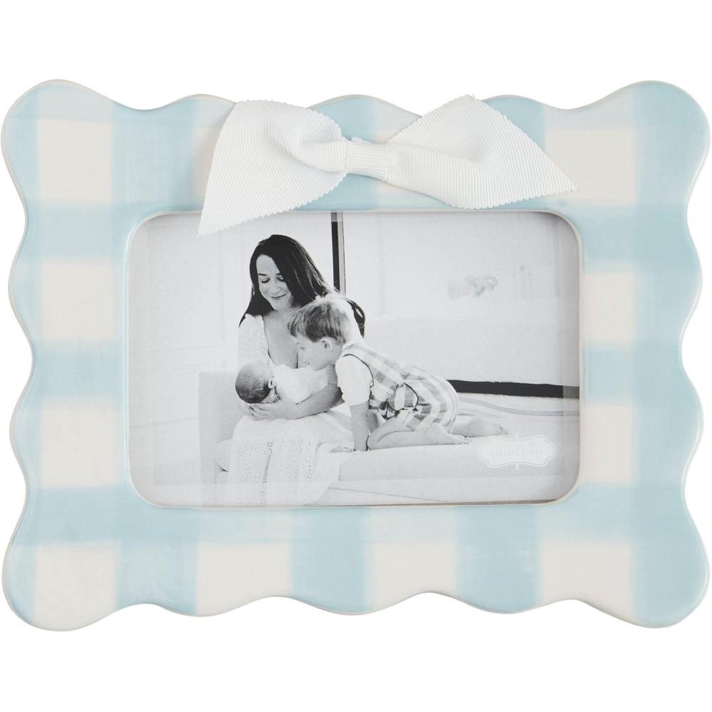 imageMud Pie Horizontal Blue Bow Frame 9quot x 7quotHorizontal Blue