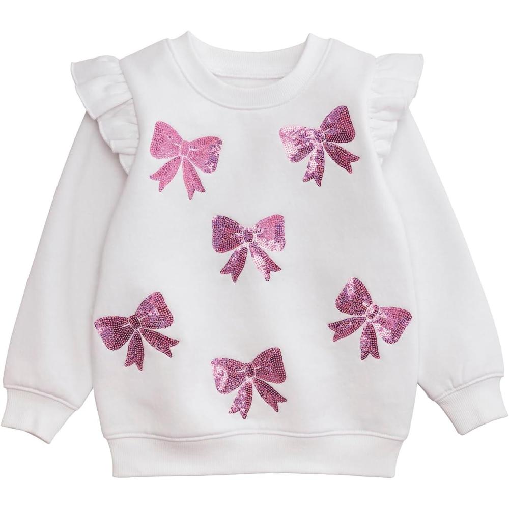 imageMud Pie Kids Sequin Bow SweatshirtWhite