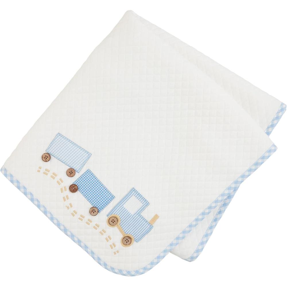 imageMud Pie Kids Train Quilted Blanket 34quot x 28quot