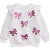 Mud Pie Kids Sequin Bow Sweatshirt(White)