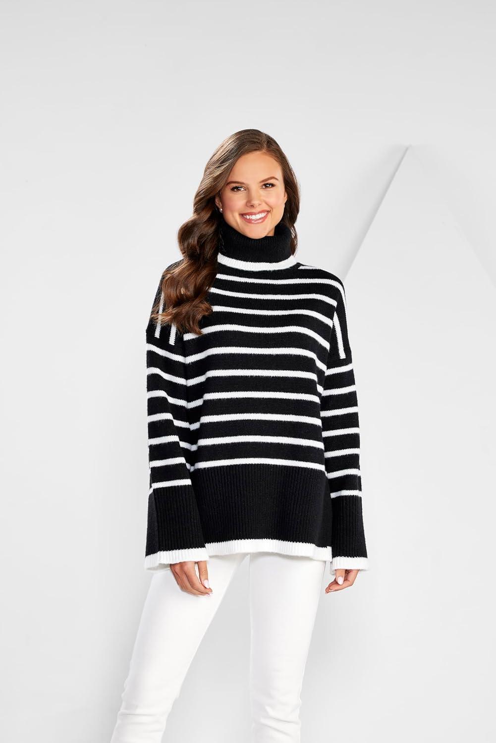 imageMud Pie Women Dunn Striped SweaterBlack