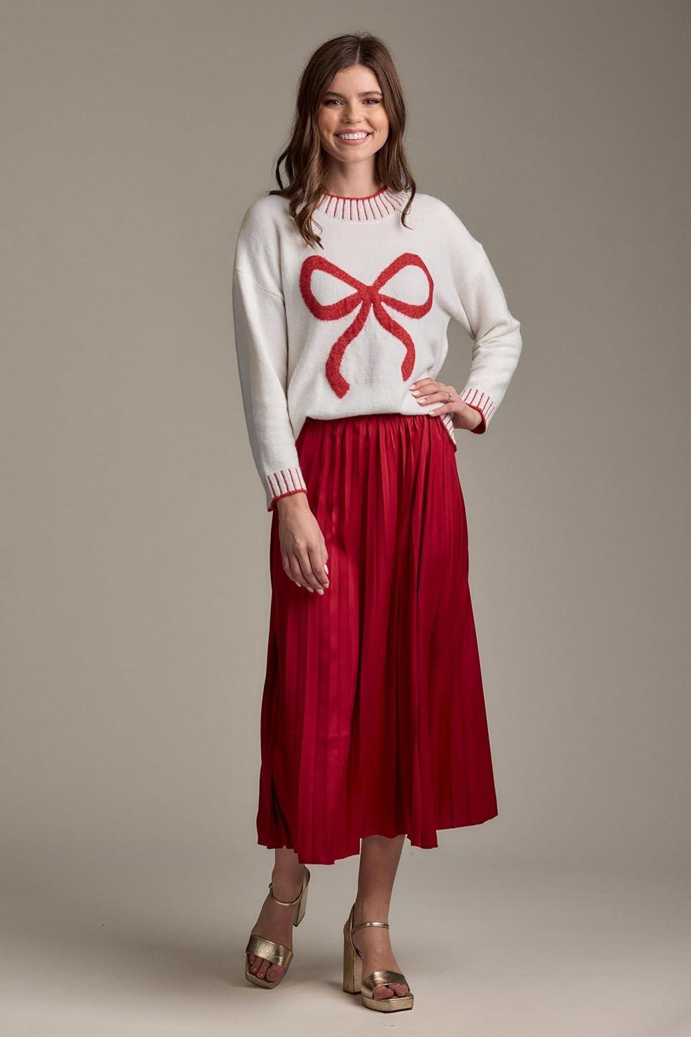 imageMud Pie Womens Townes Pleated SkirtRed