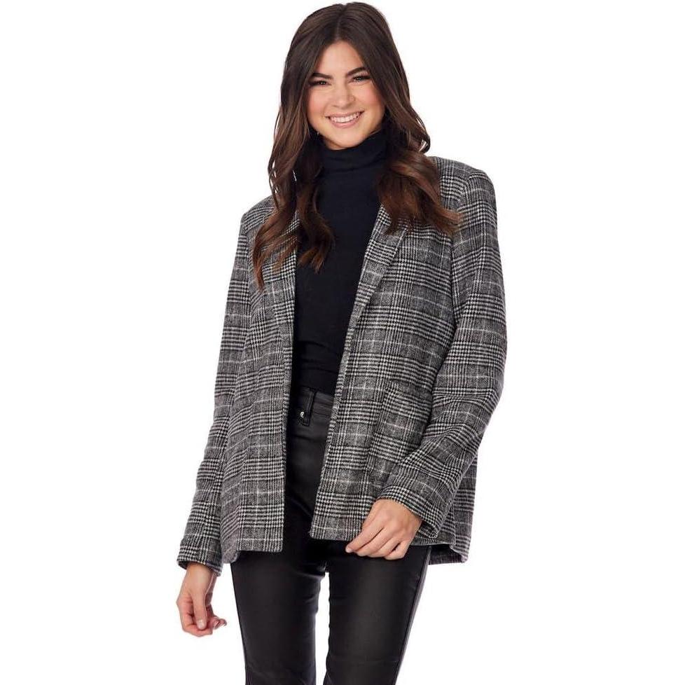 imageMud Pie Women Bynes Plaid BlazerBlack