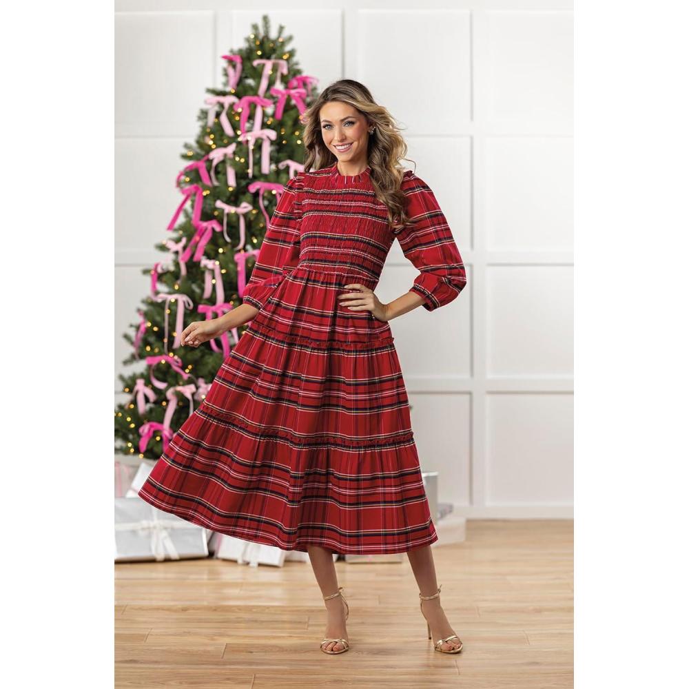 imageMud Pie Womens Babs Balloon Sleeve Dress