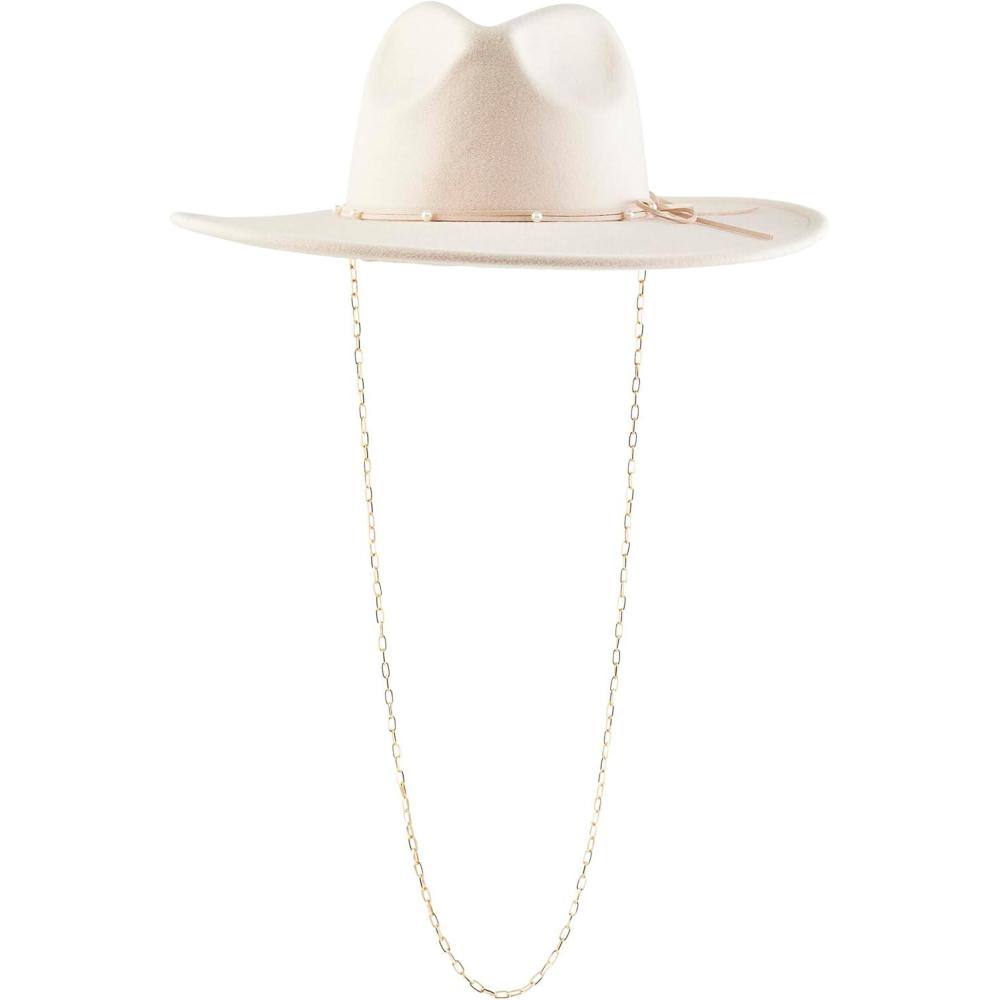 imageMud Pie Womens Chain Fedora Ivory