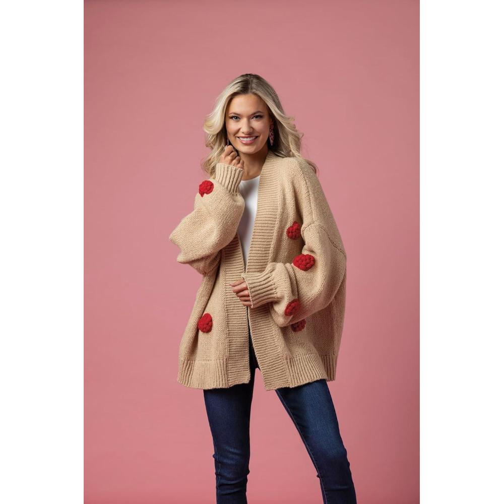 imageMud Pie Womens Dianne Icon Cardigan BeigeKhaki