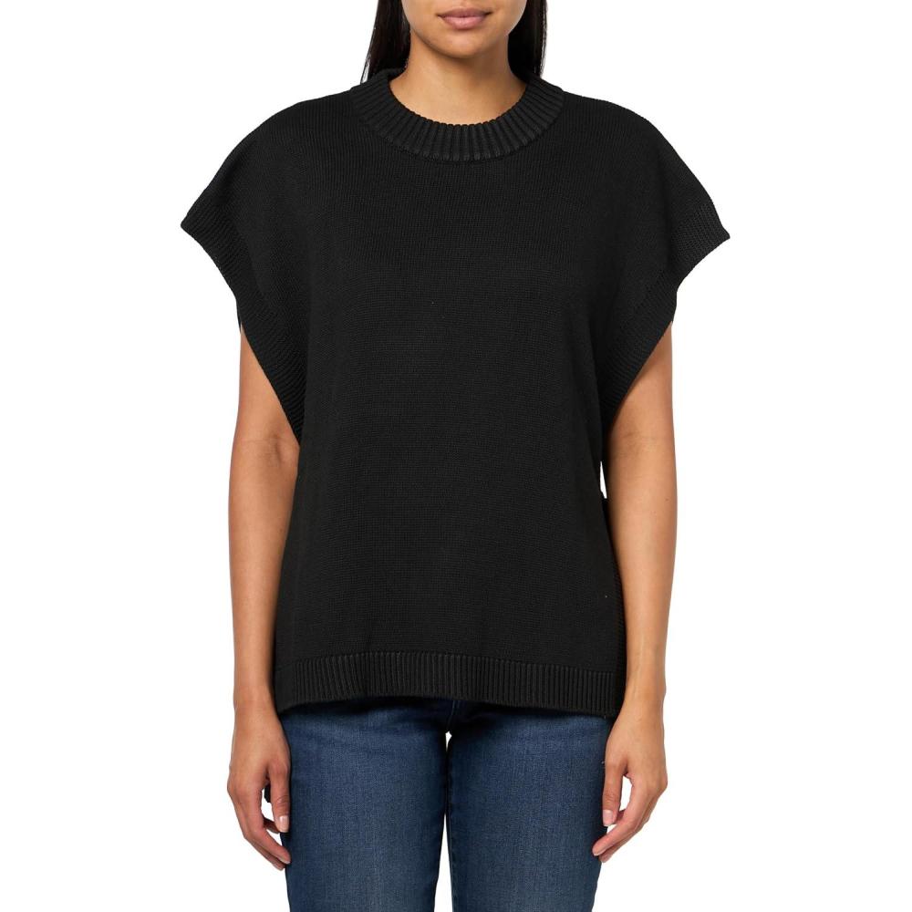 imageMud Pie Womens Tye Bow Sweater VestBlack