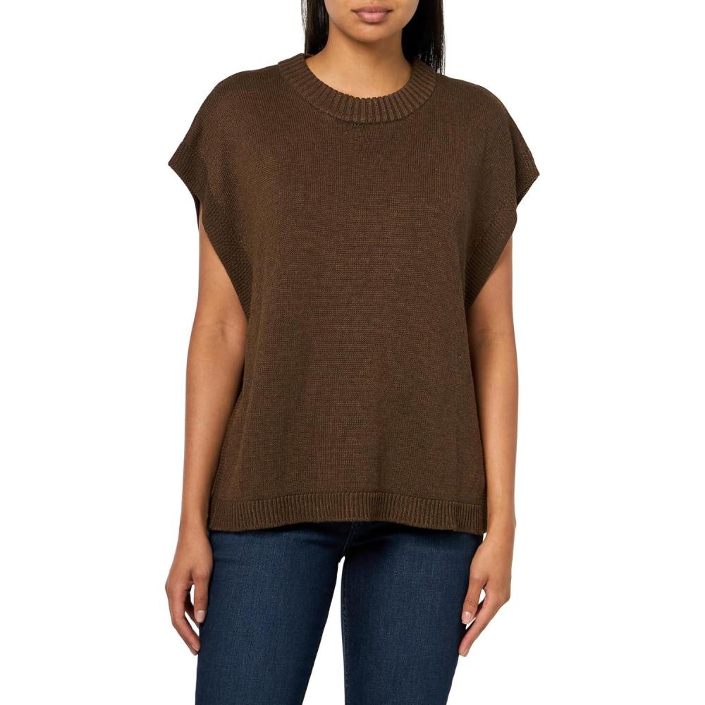 imageMud Pie Womens Tye Bow Sweater VestBrown