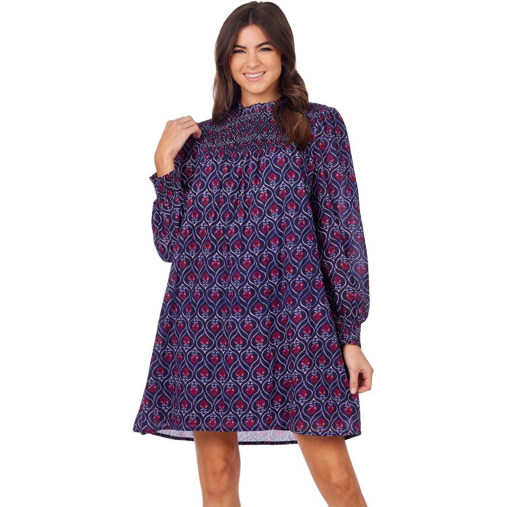 imageMud Pie Womens Women Bennington Smocked DressBlue