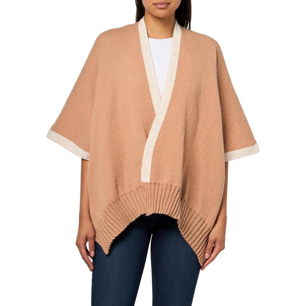 imageMud Pie womens Mud Pie Womens Bringham Reversible PonchoTan