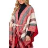 Mud Pie Women Brinley Belted Poncho, Red, One-Size