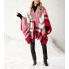 Mud Pie Women Brinley Belted Poncho, Red, One-Size
