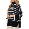 Mud Pie Women Dunn Striped Sweater(Black)