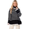 Mud Pie Women Dunn Striped Sweater(Black)