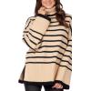 Mud Pie Women Dunn Striped Sweater(Brown)
