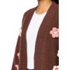 Mud Pie Women’s Dianne Flower Icon Cardigan, Brown