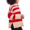 Mud Pie Womens Mud Pie Women’s Costner Striped Sweater(Red)
