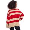 Mud Pie Womens Mud Pie Women’s Costner Striped Sweater(Red)