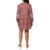 Mud Pie Womens Women Barlowe Printed Dress(Rust/Copper)