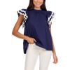 Mud Pie Womens Women’s Angie RIC Rac Top(Blue)