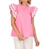 Mud Pie Womens Women’s Angie RIC Rac Top(Pink)