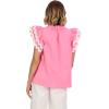 Mud Pie Womens Women’s Angie RIC Rac Top(Pink)