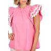 Mud Pie Womens Women’s Angie RIC Rac Top(Pink)