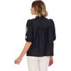 Mud Pie Womens Women’s Humphrey Embroidered Top(Black)