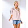 Mud Pie Womens Women’s Humphrey Embroidered Top(Pink)