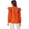 Mud Pie Womens Womens Keller Ruffle Top(Orange)