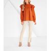 Mud Pie Womens Womens Keller Ruffle Top(Orange)