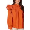 Mud Pie Womens Womens Keller Ruffle Top(Orange)