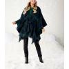 Mud Pie womens Women’s Belted Poncho(Green)