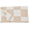 Mud Pie Chenille Checkered Blanket, Tan, 60″ x 50″(Tan)