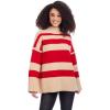 Mud Pie Womens Mud Pie Women’s Costner Striped Sweater(Red)