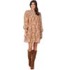 Mud Pie Womens Women Bennington Smocked Dress(Brown)