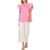 Mud Pie Womens Women’s Angie RIC Rac Top(Pink)
