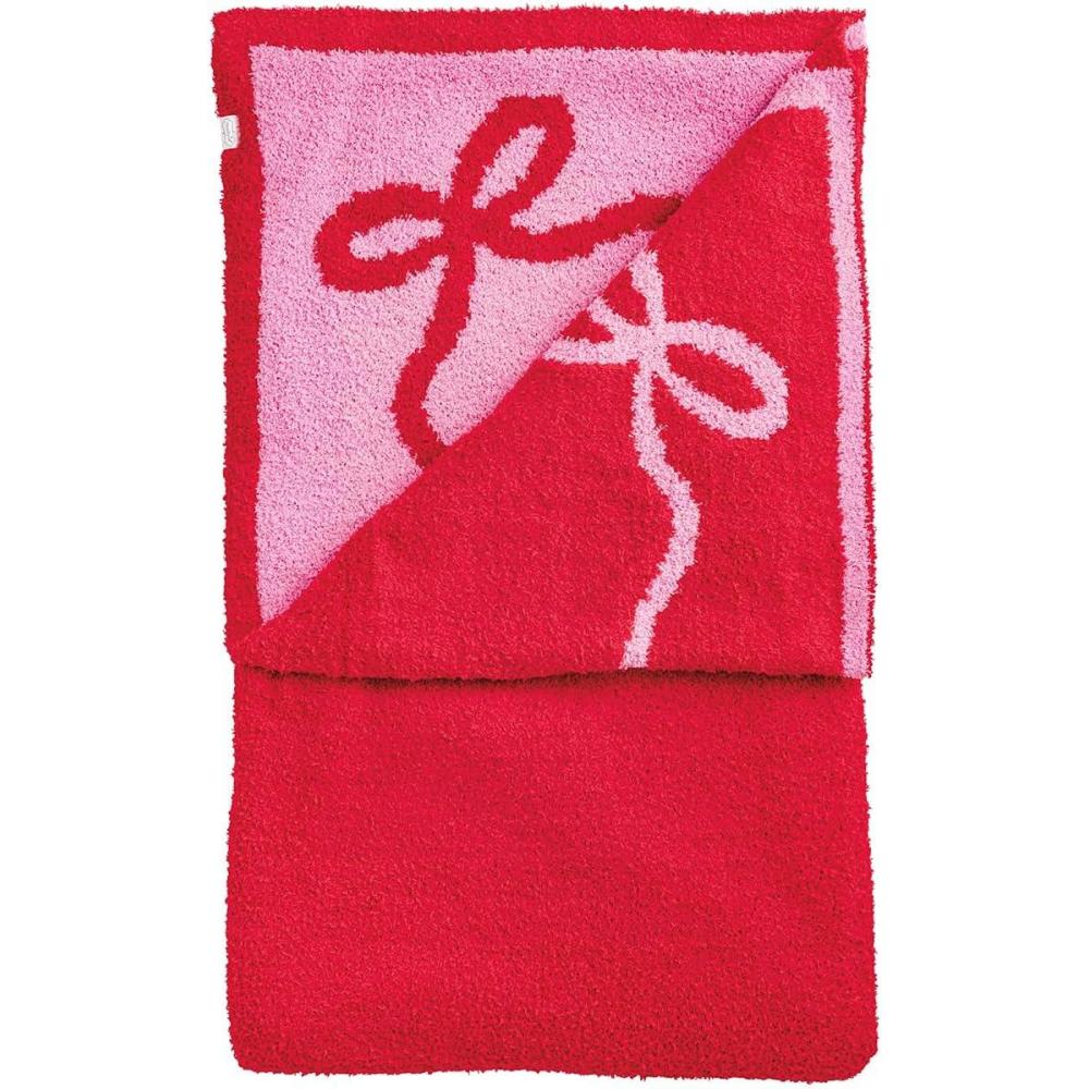 imageMud Pie Womens Bow Holiday Chenille Blanket