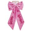 Mud Pie Women’s Holiday Hair Bow, Pink, 13″ x 6 1/2″