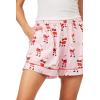 Mud Pie Women’s Holiday Pajama Short(Pink Santa)