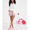 Mud Pie Women’s Holiday Pajama Short(Pink Santa)