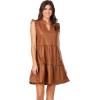 Mud Pie Womens Women Tabitha Leather Dress(Brown)