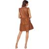 Mud Pie Womens Women Tabitha Leather Dress(Brown)