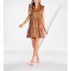 Mud Pie Womens Women Tabitha Leather Dress(Brown)