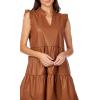 Mud Pie Womens Women Tabitha Leather Dress(Brown)
