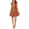 Mud Pie Womens Women Tabitha Leather Dress(Brown)