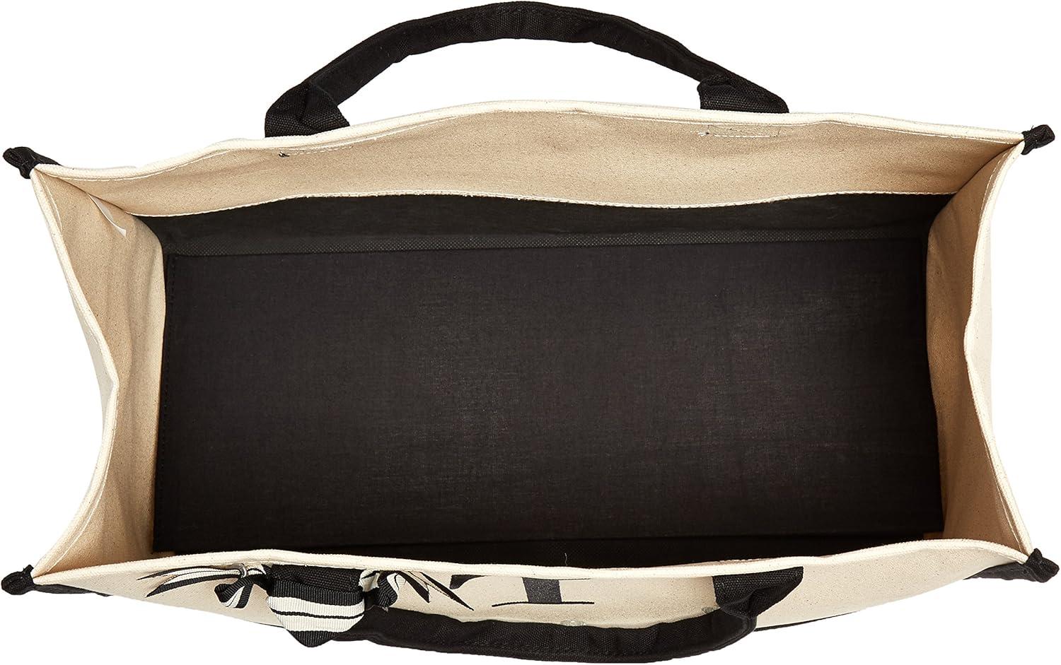 imageMud Pie Classic Black and White Initial Canvas Tote Bags D 100 Cotton 17quot x 19quot x 2quotT