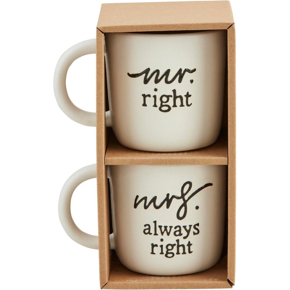 imageMud Pie Right Set 16 oz MUGS White